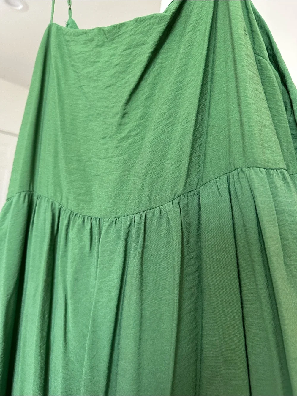 Abercrombie & Fitch Olive Green Tiered Midi Dress